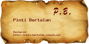 Pinti Bertalan névjegykártya